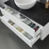 39 インチ モダン ホワイト洗面器キャビネット バスルーム コーナー シングル シンク キャビネット ミラー キャビネット付き