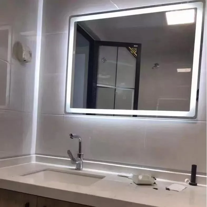 サークルトイレチャイニーズアーチラウンドLEDミラー装飾壁大型フルレングスステッカー壁LEDライトバニティミラー付き