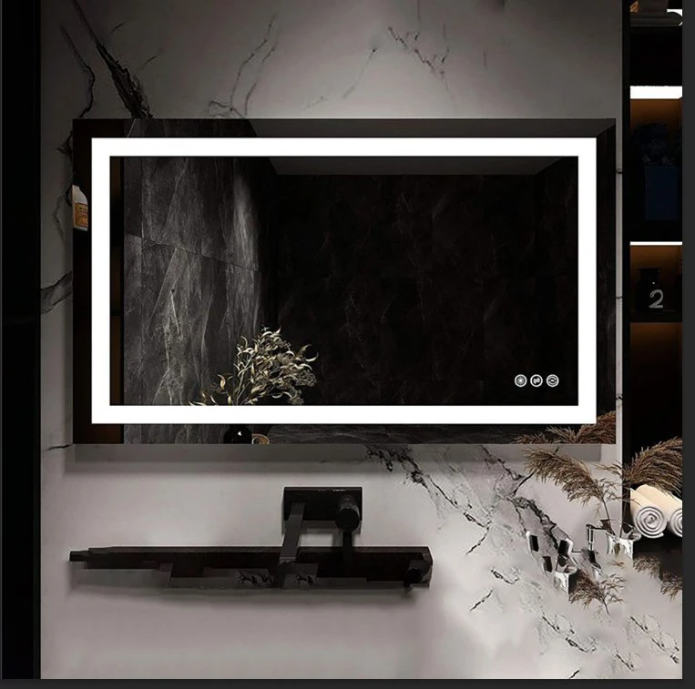 Factory Wholeasle Supplier Dimming Home Decor Beauty Salon Furniture Anti-Fog Large Wall Mounted LED Smart Making Mirror with 3 or 5 times 拡大