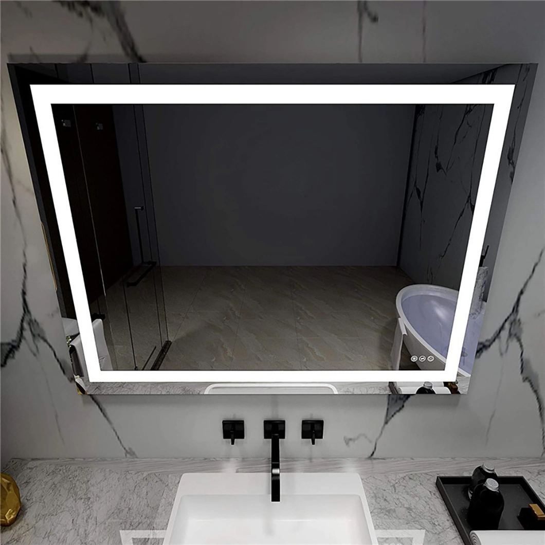 Factory Wholeasle Supplier Dimming Home Decor Beauty Salon Furniture Anti-Fog Large Wall Mounted LED Smart Making Mirror with 3 or 5 times 拡大