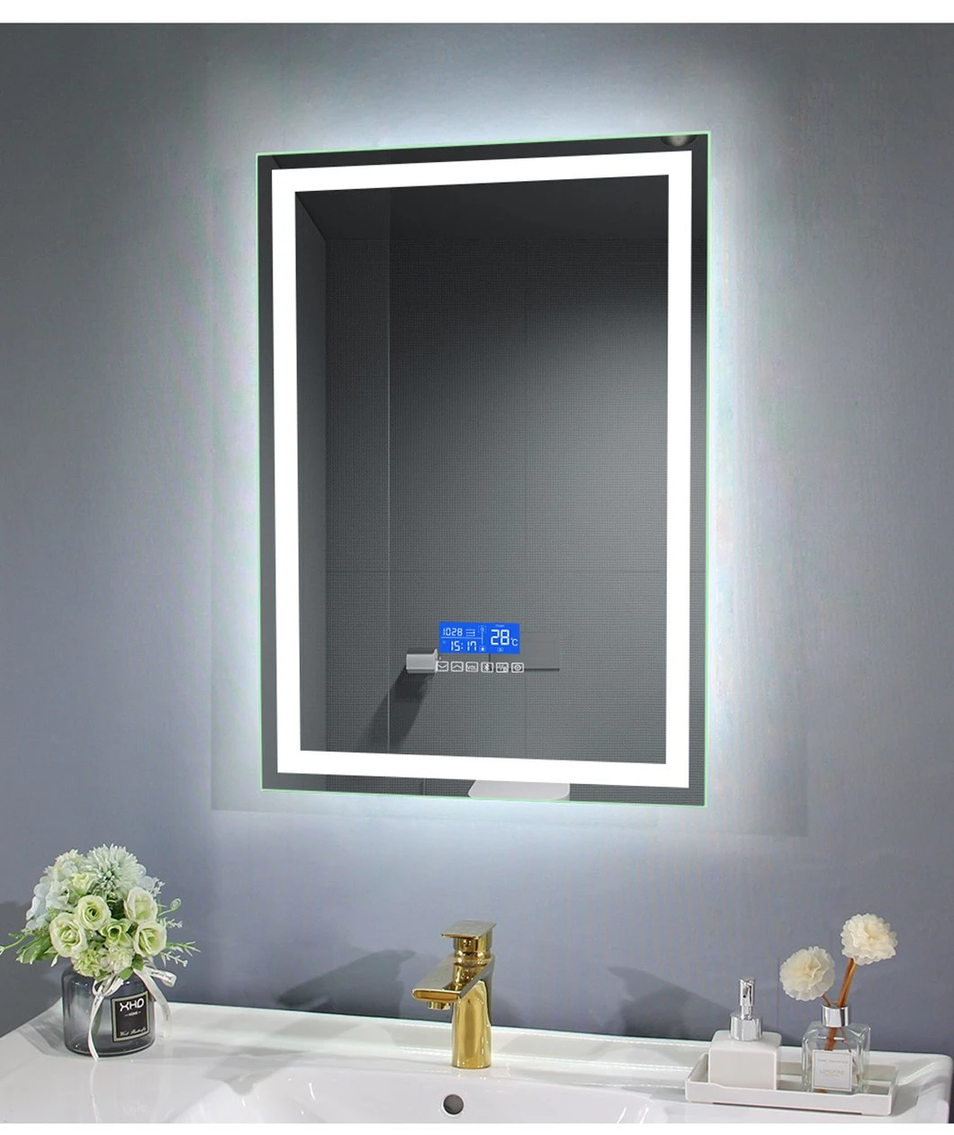 米国の熱い販売のホテルの家具 LED によってつけられる虚栄心ミラーの浴室の反霧 LED の浴室ミラー